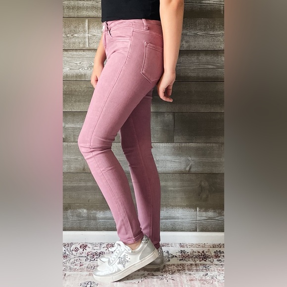 vervet denim haylie high rise ankle length skinny jeans wistful mauve V3499WMV - Picture 10 of 11